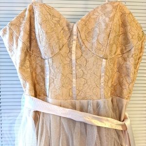 Teeze Me * Size 3 * Gold sparkly high-low dress